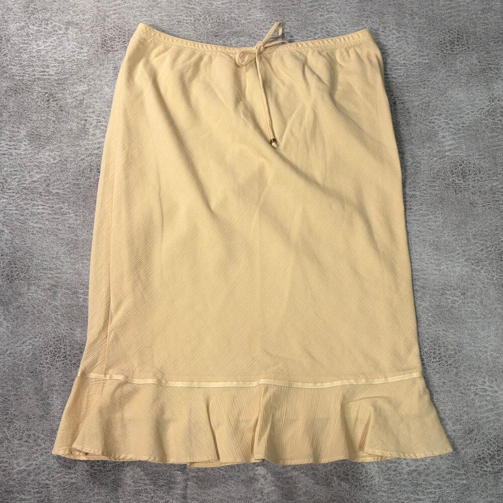 Express Cream Ruffled Midi Skirt